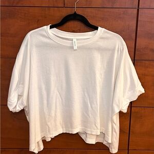 White Oversized Crop Top for Women